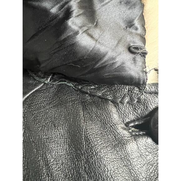 Vintage Fox Fur & Leather Trench Coat Stroller Spy Overcoat Retro Medium MCM - Picture 7 of 7